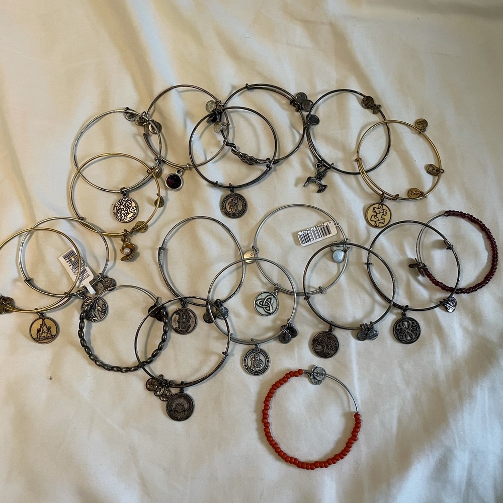 18 assorted Alex and Ani bracelets